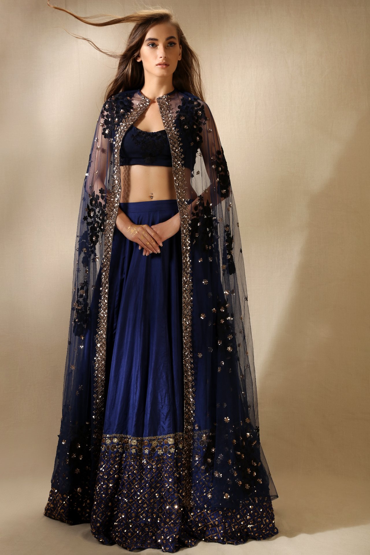 Blue Color Lehengas for Brides (5)