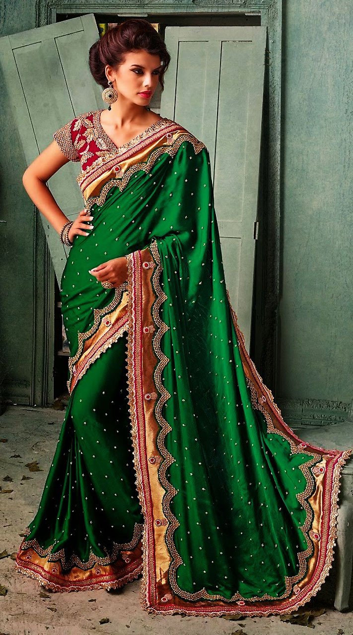 Green Color Kerala Saree